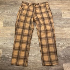 Kut & Sew Tan Plaid Pants Size 30